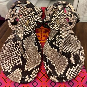 NIB Tory Burch Miller Sandals in Snake Skin *RARE*